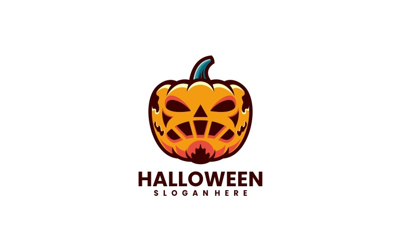 Halloween Simple Mascot Logo Logo Template