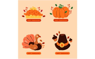 Happy Thanksgiving Badges Collection