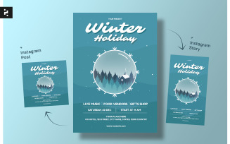 Winter Holiday Flyer Template