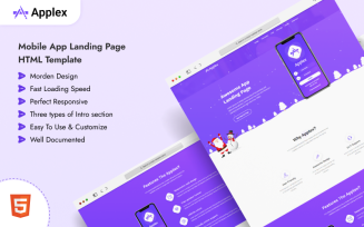Applex - Showcase Mobile App HTML Template Landing Page