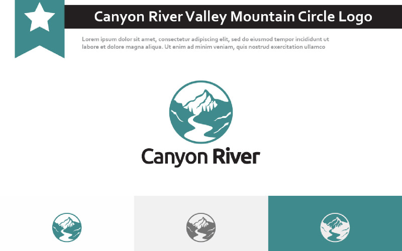 Canyon River Valley Mountain Circle Nature Logo Logo Template
