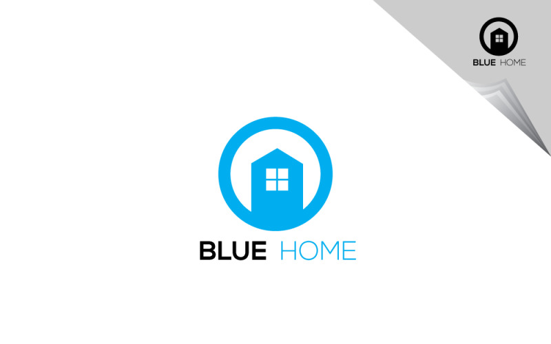 MINIMAL BLUE HOME LOGO Template Logo Template
