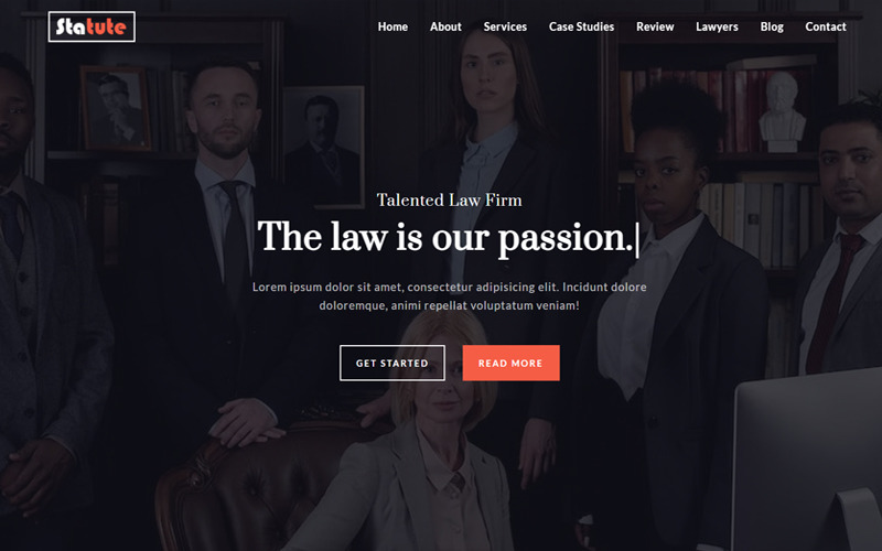 Statute - Lawyers and Law Firm HTML Template Landing Page Template