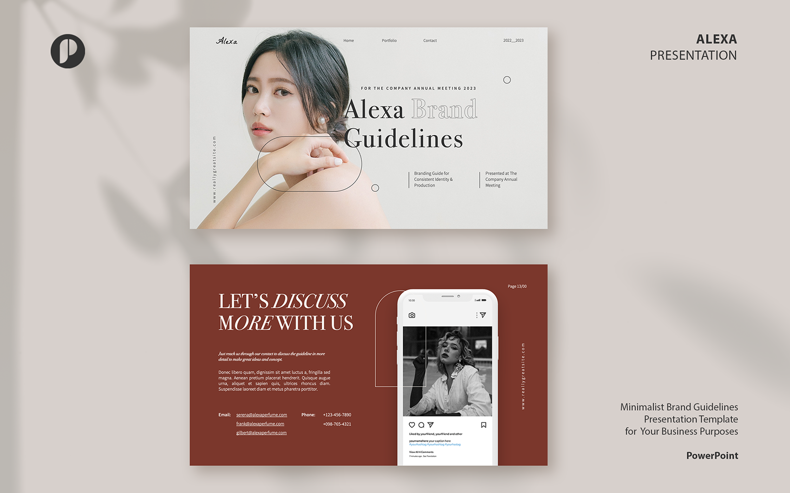 Alexa – clean minimalist brand guidelines presentation