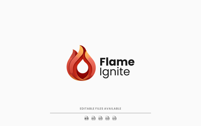 Flame Ignite Gradient Logo Logo Template