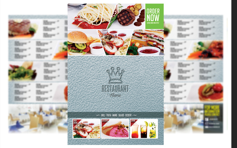 Restaurant Flyer Template Menu #3 Corporate Identity