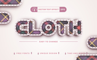 Cloth Tartan - Editable Text Effect, Font Style