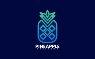 Pineapple Line Art Gradient Logo