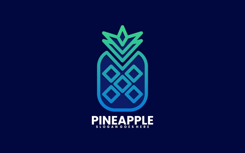 Pineapple Line Art Gradient Logo Logo Template