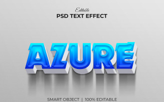 Azure editable 3d text effect mockup