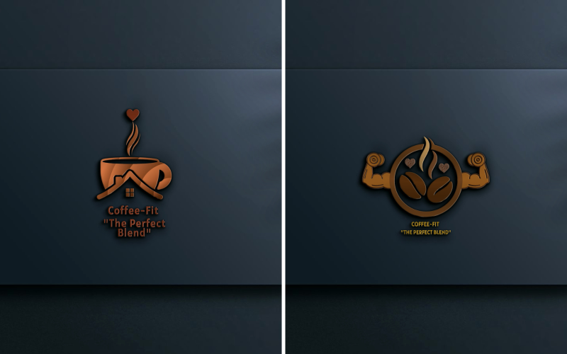 2 Beautiful 3D Coffee Shop Logo Mockup Logo Template
