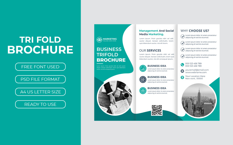 Beautiful Tri Fold Brochure Cover Layout Corporate Identity