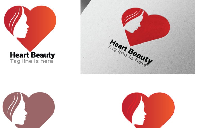 Beauty Love logo For Brand Or Company Free Logo Template