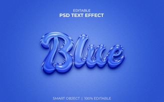Blue editable 3d text effect mockup