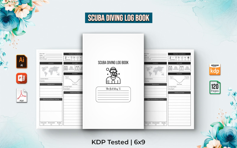 Editable Scuba Diving Logbook - KDP Interior Planner