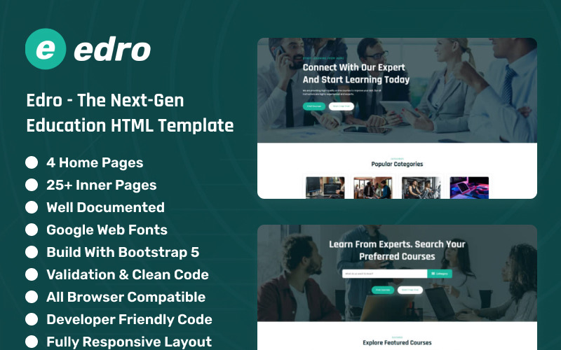 Edro - The Next-Gen Education HTML Template Website Template