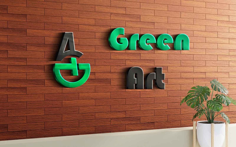 Green Art Logo Design ( Letter A+G) Logo Template
