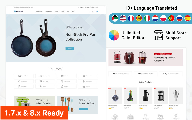 KichSketch - Kitchen Home Appliances Store Prestashop Theme PrestaShop Theme