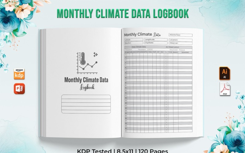 Monthly Climate Data Log Book - KDP Interior Planner