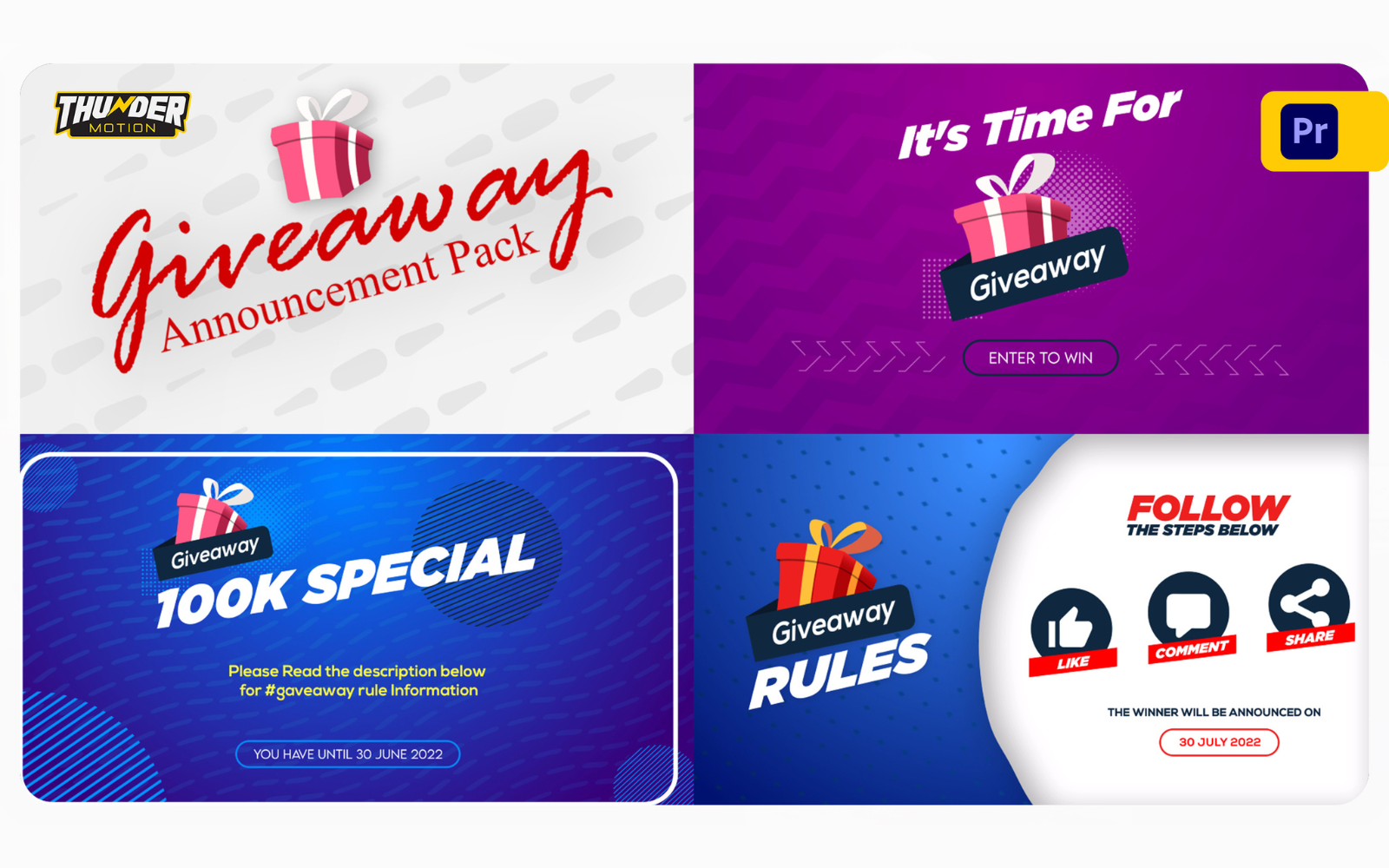 Giveaway Announcement Pack - Motion Graphics Templates