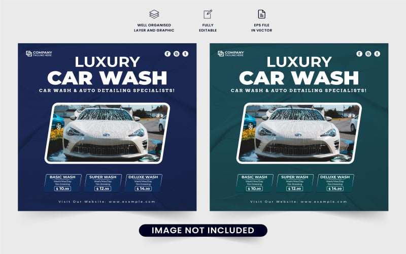 Automobile cleaning service template Social Media