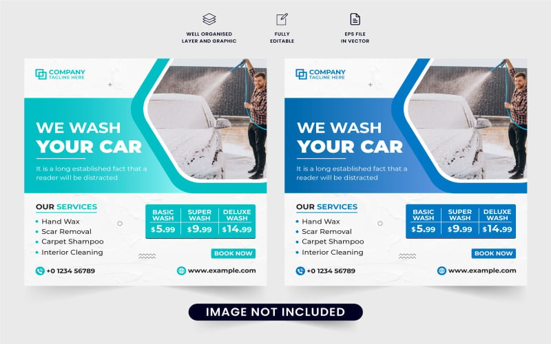 Car wash business promotion template Social Media