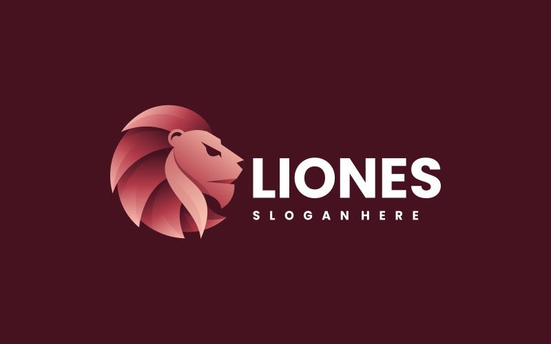 Lion Gradient Logo Style 1 Logo Template