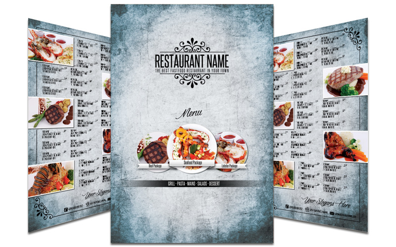 Restaurant Menu Flyer Template #9 Corporate Identity