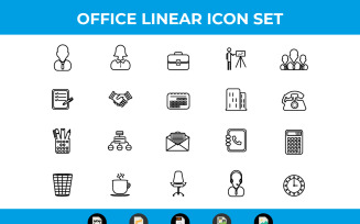 Business and Office Linear Icons Vector and SVG