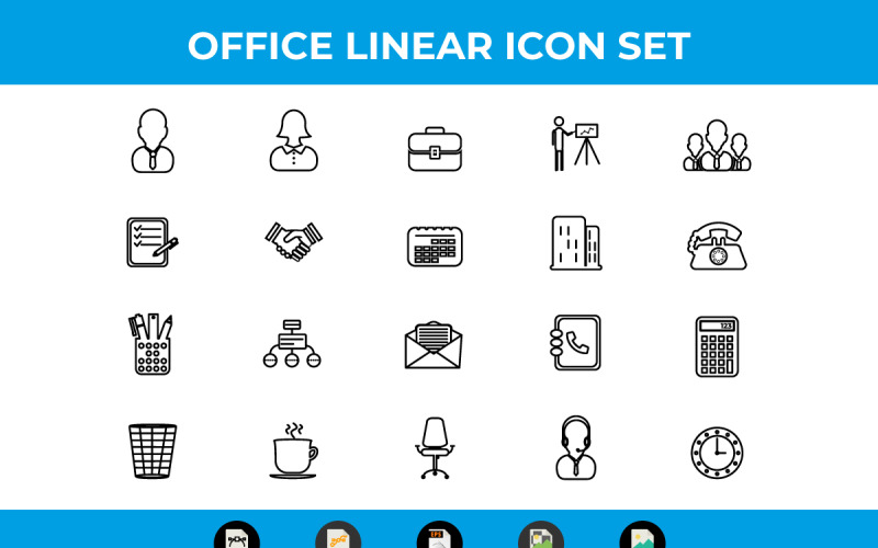 Business and Office Linear Icons Vector and SVG Icon Set