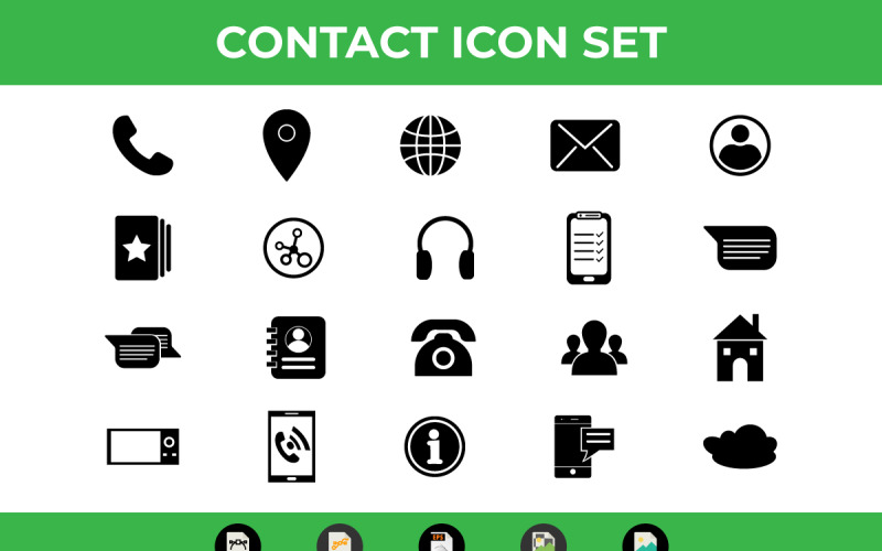 Contact Icons Set Vector and SVG Icon Set