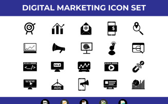 Digital Marketing icon Set Vector and SVG