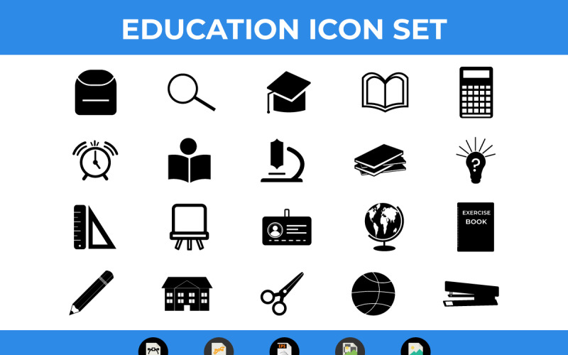 Education Icons Set Vector and SVG Icon Set