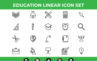 Education Linear Icon Set Vector and SVG