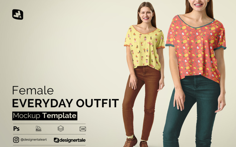 Female Everyday Outfit Mockup Product Mockup
