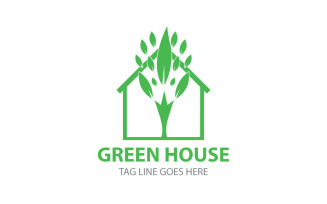 Free Green House Logo Template For New Company - Logo