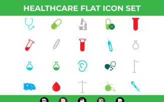 Healthcare and Medical Flat Icon Set