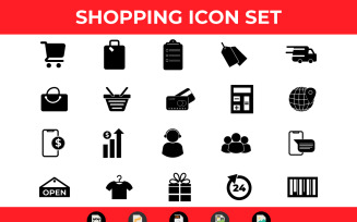 Shopping Icon Set Vector and SVG