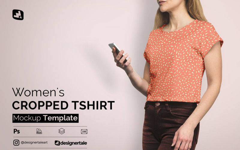 Women’s Cropped Tshirt Mockup Product Mockup
