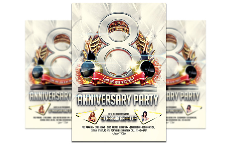 Anniversary Party Flyer Template Corporate Identity