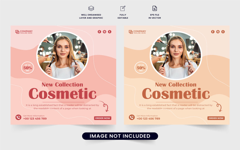 Beauty care product promotion banner Social Media