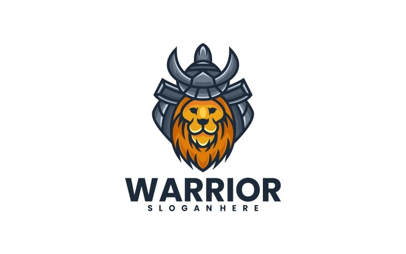 Lion Warrior Simple Mascot Logo Logo Template