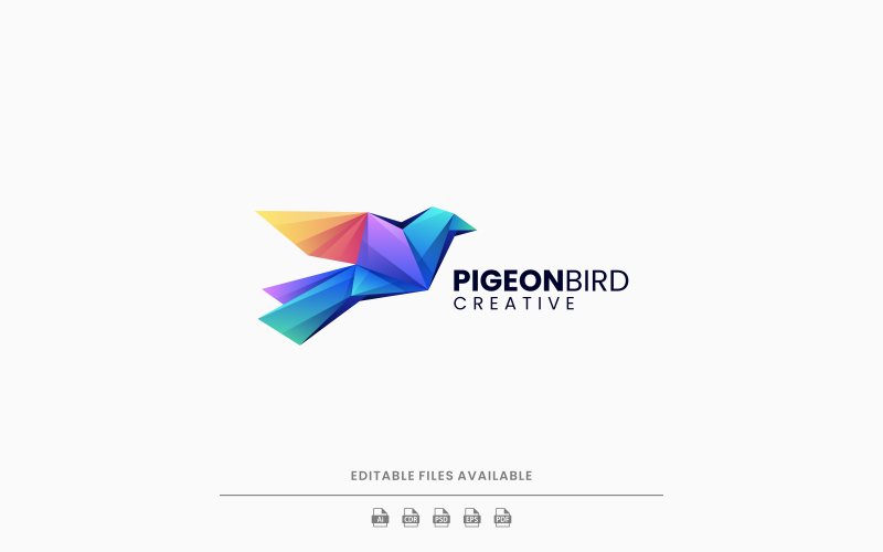 Pigeon Bird Gradient Colorful Logo 1 Logo Template