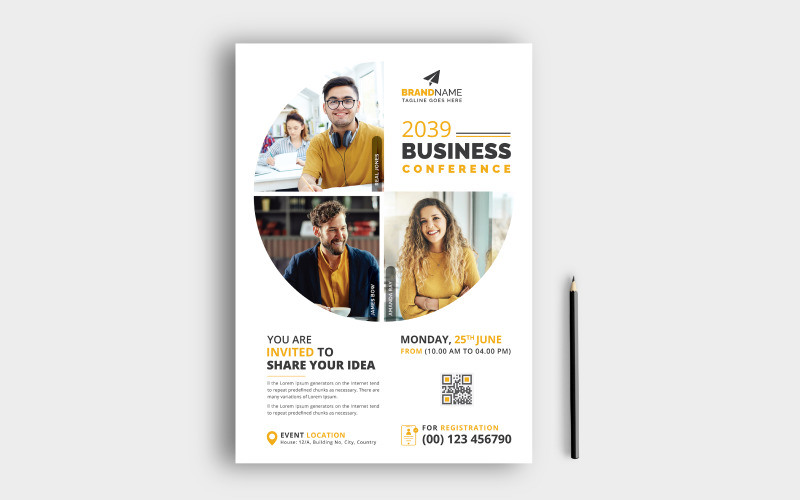 Professional Conference Flyer Design for Business Annual Meeting, Lecture, Seminar Corporate Identity
