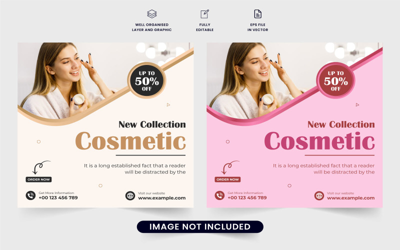 Skincare product discount offer template Social Media