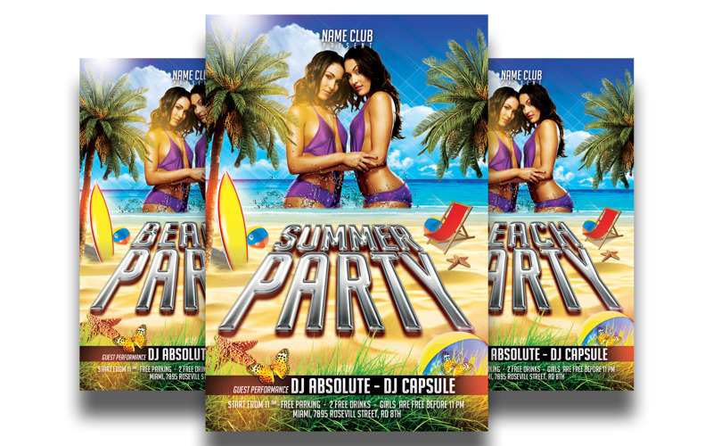 Summer Party Flyer Template 4 Corporate Identity