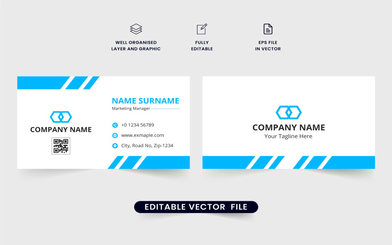 Business card template vector design Corporate Identity