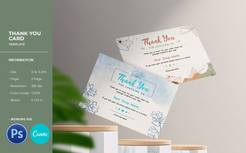 Business Thank You Card Template Corporate Identity