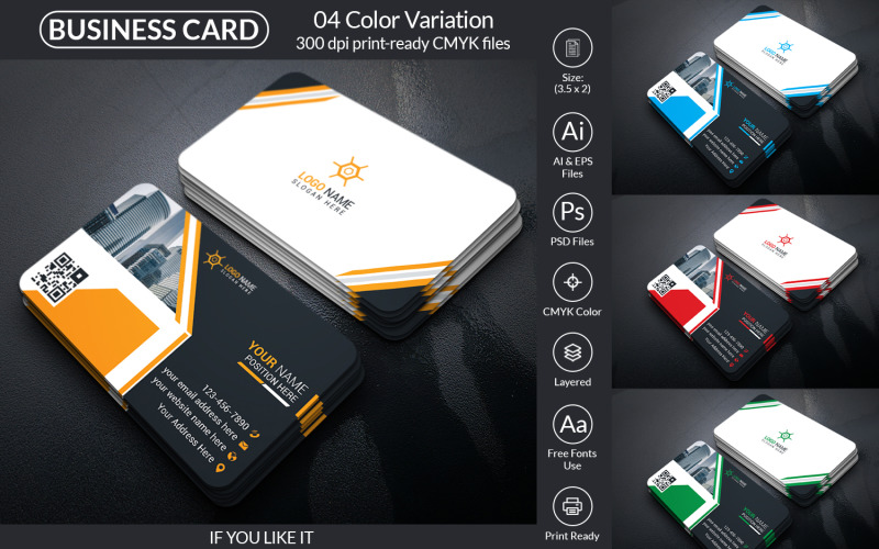 Corporate Business Card Design Template For Business And Company Corporate Identity
