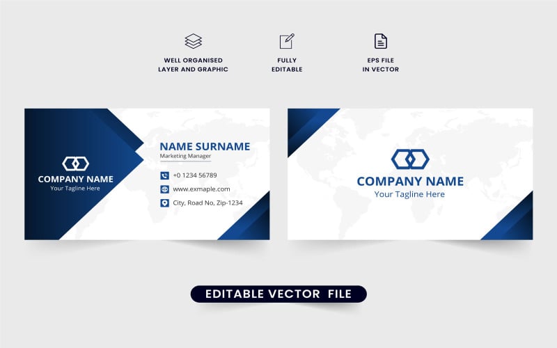 Creative visiting card decoration vector Corporate Identity